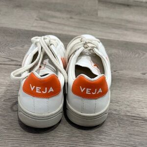 Veja White Sneakers with Orange Details